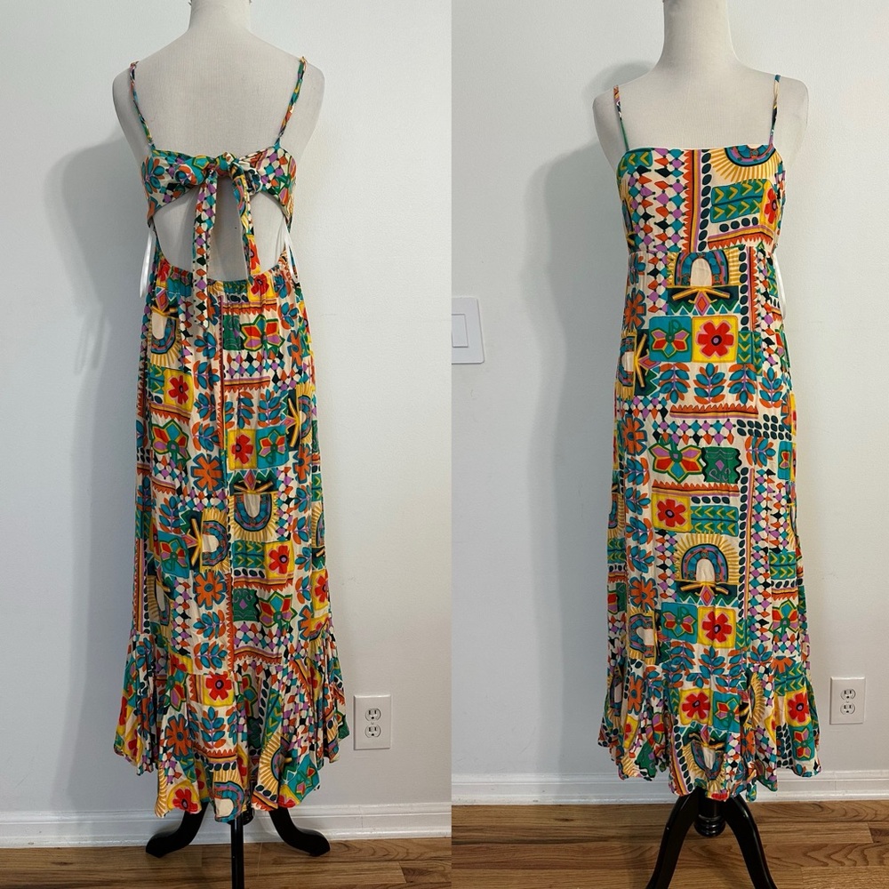 Colorful Maxi Dress with Floral Patterns